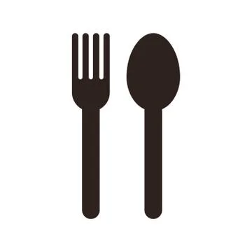 Fork and spoon sign Stock Illustration