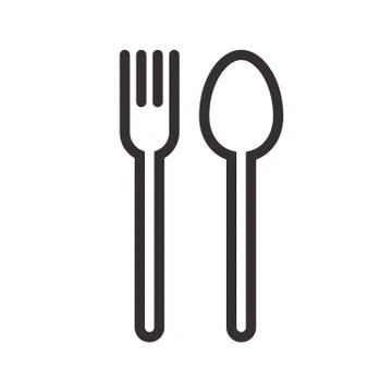 Fork and spoon sign Illustrazione stock