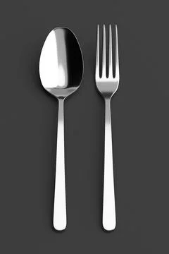 Fork and spoon silverware Stock Illustration
