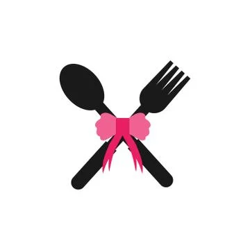 Fork and spoon with tie vector design illustration Stock Illustration