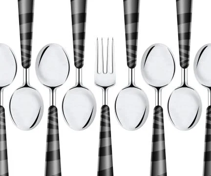 Fork and spoons Stock Photos