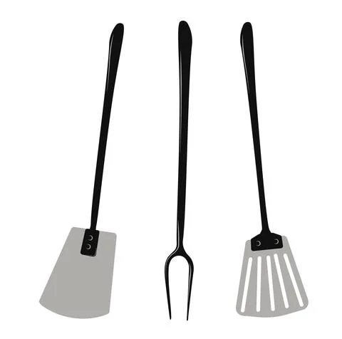 A fork for BBQ. The shoulder blade. Grilling tools. Illustrazione stock