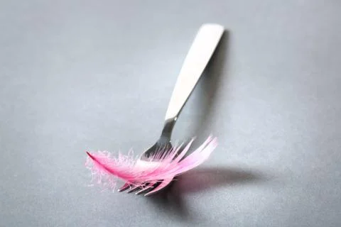 Fork with a bird feater 스톡 사진