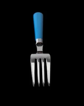 Fork on black Stock Photos
