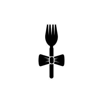 Fork bowtie vector design template illustration Stock Illustration