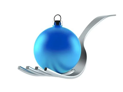 Fork with christmas bauble Illustrazione stock