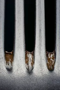 Fork close up. Isolated image on a black background. Stock Photos