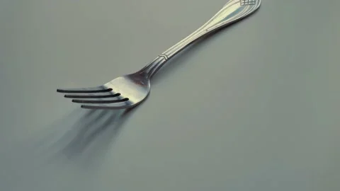 Fork close up on a white turntable Stock Footage 161220581