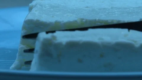 Fork into cottege cheese Stock Footage 79790357