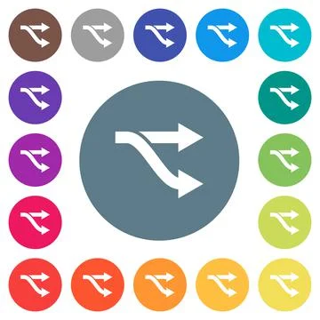 Fork flat white icons on round color backgrounds イラスト素材