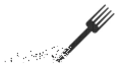 Fork Fragmented Pixel Icon Stock Illustration