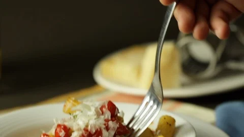 Fork Graving Pasta Stock Footage 86133721