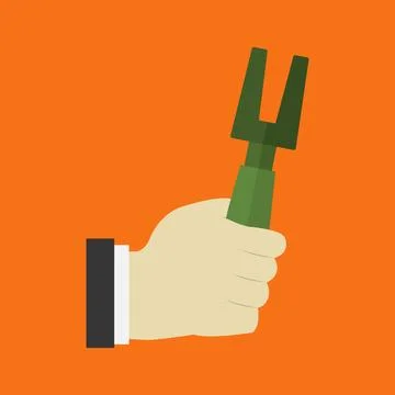 Fork in hand illustrated on background Ilustración de archivo