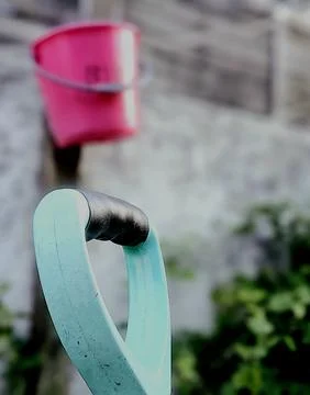 Fork handle garden scene Stock Photos