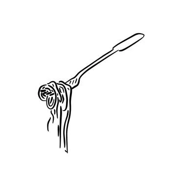 Fork holding some spaghetti Stock Illustration