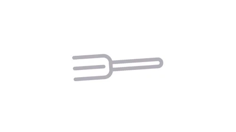 Fork icon featuring a prominent red line across it, symbolizing a restricti.. Stock Footage 334913644