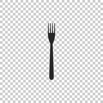 Fork icon isolated on transparent background. Flat design. Vector Illustration Stock Illustration