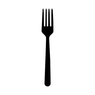 Fork icon isolated on white background. Trendy tool design style. Monochrome Stock Illustration