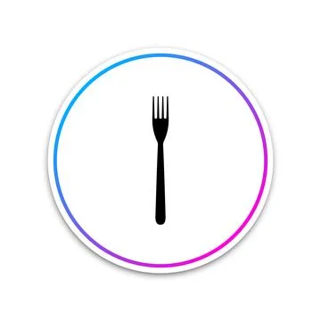 Fork icon isolated on white background. Circle white button. Vector Illustration イラスト素材