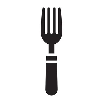 Fork icon logo design template isolated Illustrazione stock