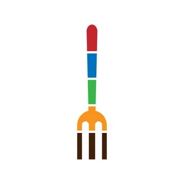 Fork icon vector. Colorful Fork design element. Stock Illustration