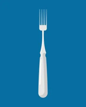 Fork isolated. Kitchen cutlery for eating. silverware Stock Illustration