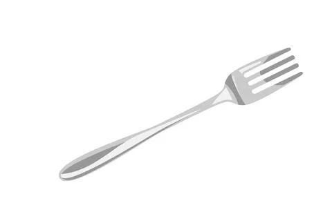 Fork isolated on white background. Vector illustration of metal cutlery for r Stock Illustration