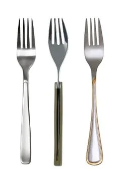 Fork  isolated on white Stock Photos