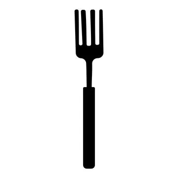 Fork kitchen stick eat black white kitchen Stock Illustration