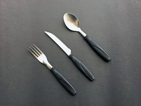 Fork, knife and spoon Stock Photos
