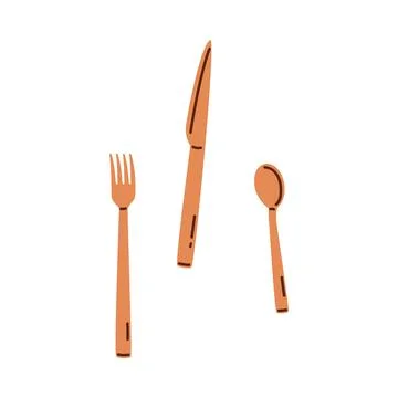 Fork, Knife and Spoon for Serving as Cooking Utensil Vector Illustration Stock Illustration