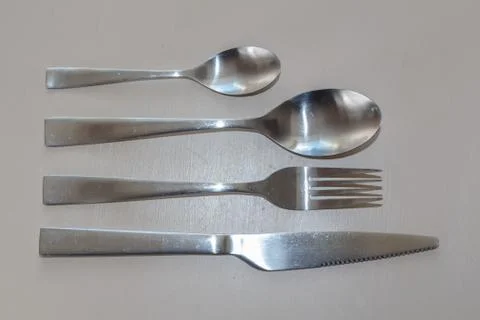 Fork, knife and spoons Stock Photos
