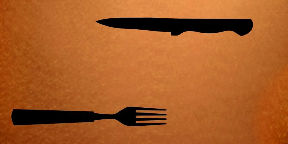 Fork Knife Silhouette Stock Illustration