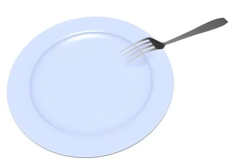 The fork lies on a plate Stock Illustration