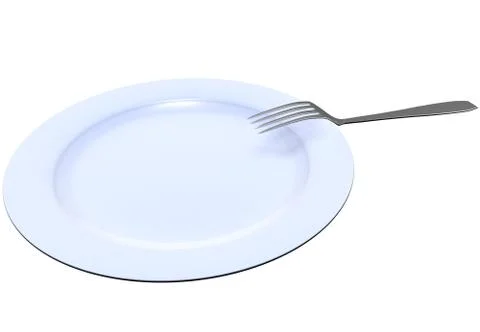 The fork lies on a plate Illustrazione stock