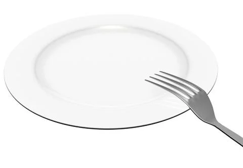 The fork lies on a plate Stock Illustration
