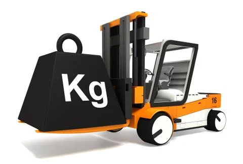 Fork lifter lifting black weight Stock Illustration