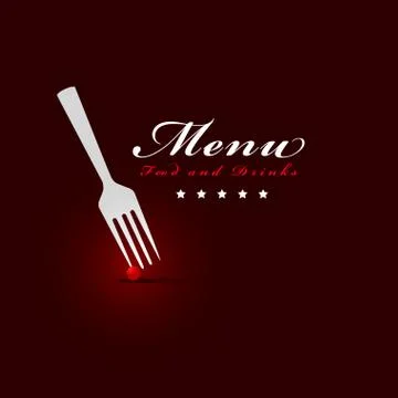Fork menu restaurant cover Stock Illustration