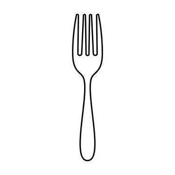Fork Outline Vector Illustration Stock Illustration