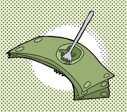 Fork over the money Stock Illustration