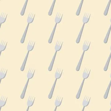 Fork pattern on beige background for web design Stock Illustration