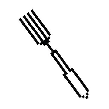 Fork pixel icon isolated vector Stock Illustration