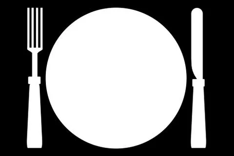 Fork-Plate-Knife Stock Illustration