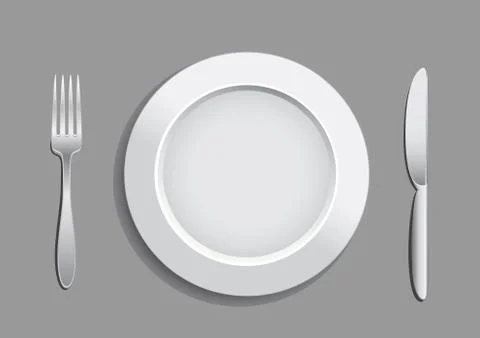 Fork plate knife Stock Illustration
