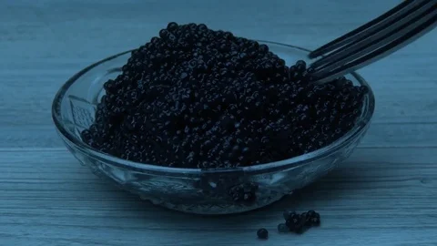 The fork raises caviar 스톡 동영상 83161411