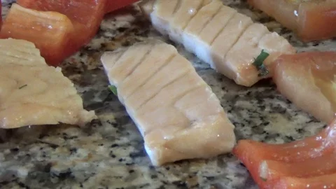 Fork removed the fish from the stone Stock Footage 91913405