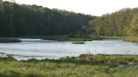 Fork in the River Rural Stock Footage 512097