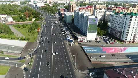 The Fork in the Road in the City of Kazan Stock Footage 134286496