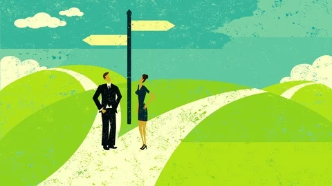 Fork in the road Stock Footage 93358605