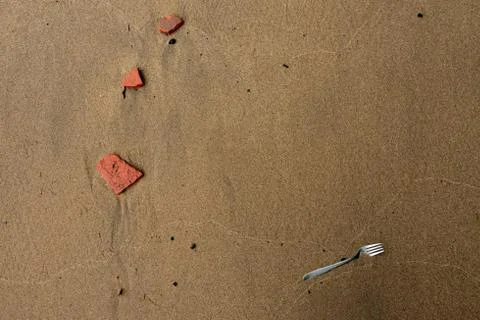 Fork in the sand Stock Photos